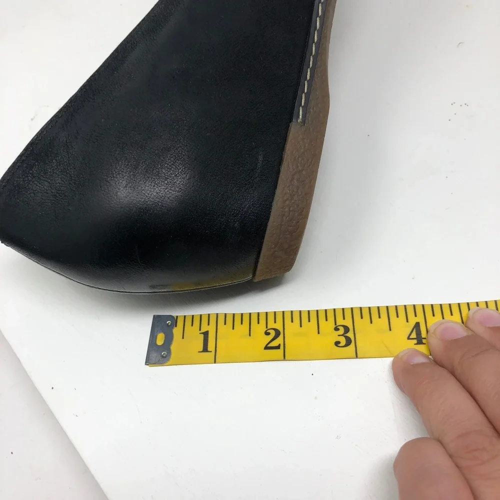 Dansko Loralie Wedge Loafers Womens 39 US 8.5 Black Leather Slip On Career